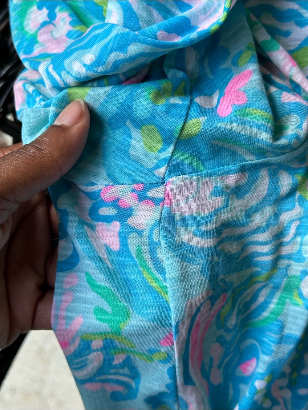 Lilly Pulitzer Etta Long Sleeve Top Blue Ibiza Aqua La Vista L - Picture 8 of 13